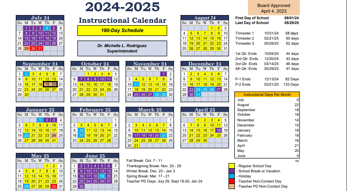  24-25 Instructional Calendar - Aug. 1st School Begins...